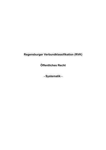 Regensburger Verbundklassifikation (RVK)