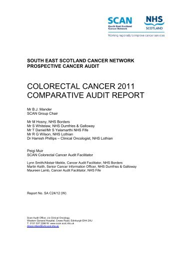 SCAN Comparative Colorectal Cancer Report 2011