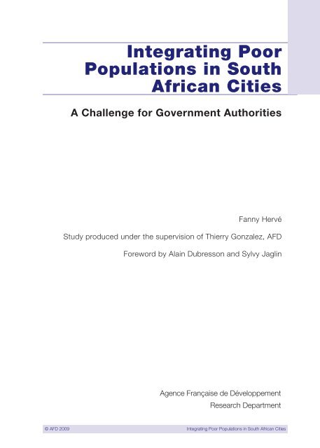 Integrating Poor Populations in South African Cities - Agence ...