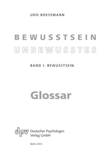Glossar - Deutscher Psychologen Verlag GmbH