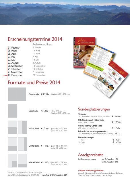 Mediadaten 2014 - Leben im Salzkammergut