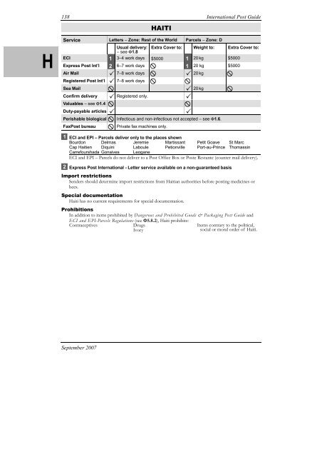 International Post Guide - Australia Post