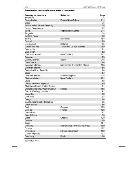 International Post Guide - Australia Post