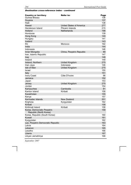 International Post Guide - Australia Post