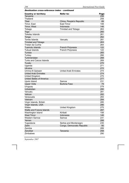 International Post Guide - Australia Post