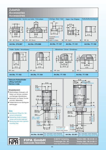 VACUUM SUCTION CUPS - PGE