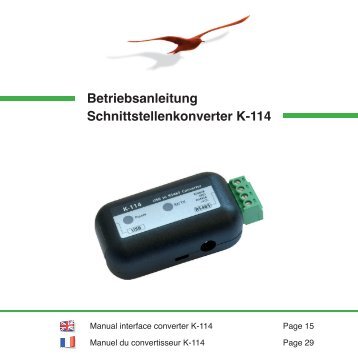 Betriebsanleitung Schnittstellenkonverter K-114 - Keller AG