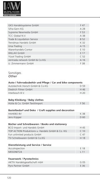 IAW Messe Herbst 2010 - IAW-Messekatalog