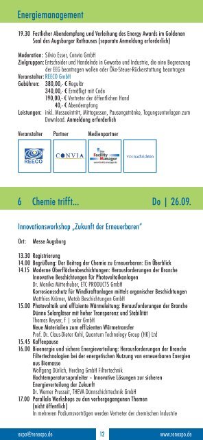 Programm - beim Chemie-Cluster Bayern