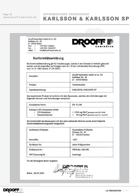 kArLSSON & kArLSSON Sp - DROOFF KaminÃ¶fen