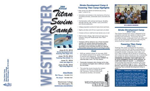 Titan Swim Camp - Westminster College