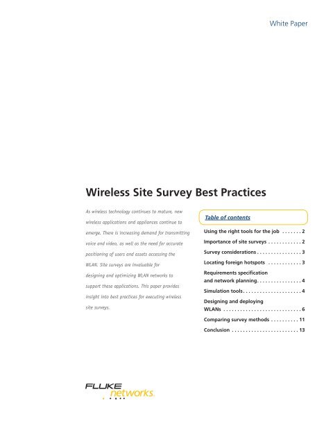 Wireless Site Survey Best Practices White Paper - Tequipment.net