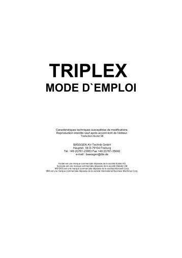 TRIPLEX - BÃSSGEN AV-Technik GmbH