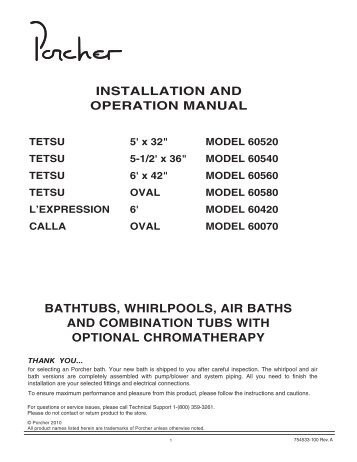 Installation and Operating Manual - Porcher