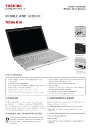 MOBILE AND SECURE TECRA R10 - Computer Systems - Toshiba