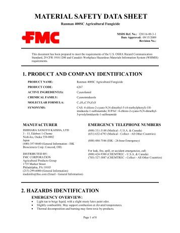 MATERIAL SAFETY DATA SHEET - UAP