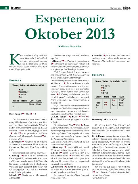 Oktober 2013 - Deutscher Bridge-Verband e.V.