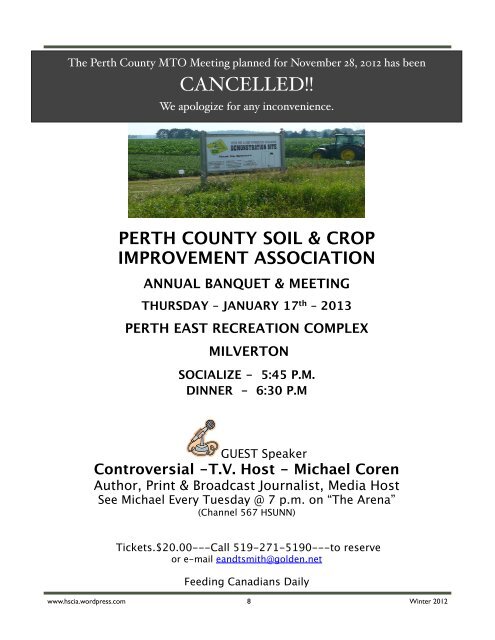 Winter 12 - Ontario Soil and Crop Improvement Association