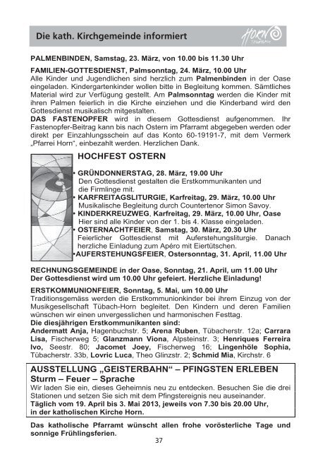 Mitteilungsblatt 02/2013 - in der Gemeinde Horn