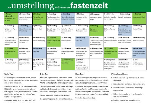 Fastenplan hier kostenlos herunterladen - Umstellung