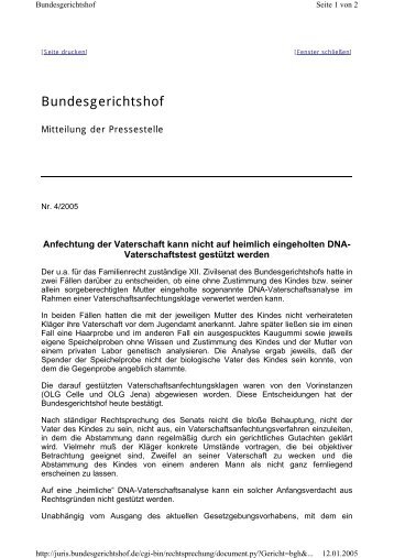 BGH-Vaterschaftstest 20050112.pdf - Väter aktuell