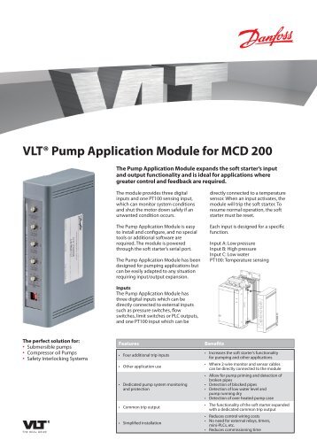 VLT® Pump Application Module for MCD 200 - Danfoss