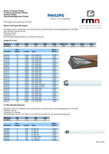 Philips TL lampen - Repair Management Nederland BV