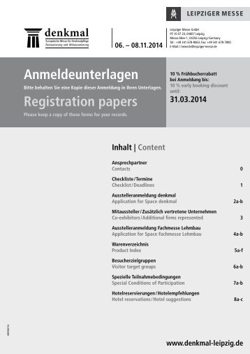 Ausstelleranmeldung komplett (PDF, 190,3 kB) - denkmal