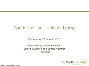 Sports Nutrition – Nutrient Timing