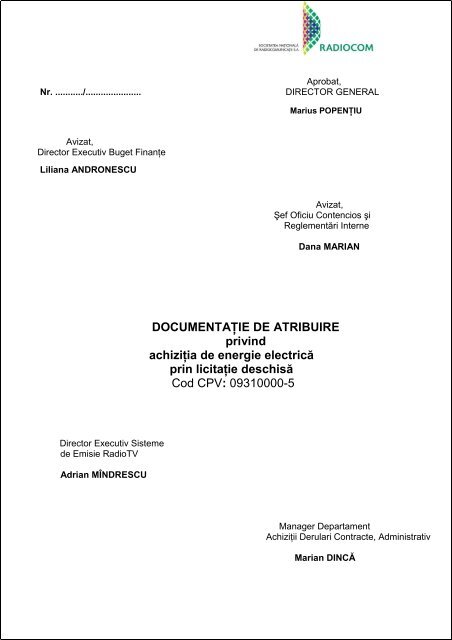 DOCUMENTATIE ATRIBUIRE energie electrica.pdf - Radiocom