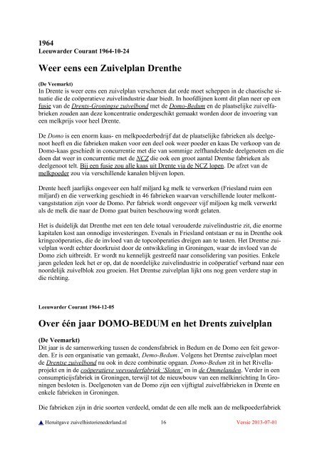 Zuivelindustrie Domo-Bedum 1963-1982 - Zuivelhistorie Nederland