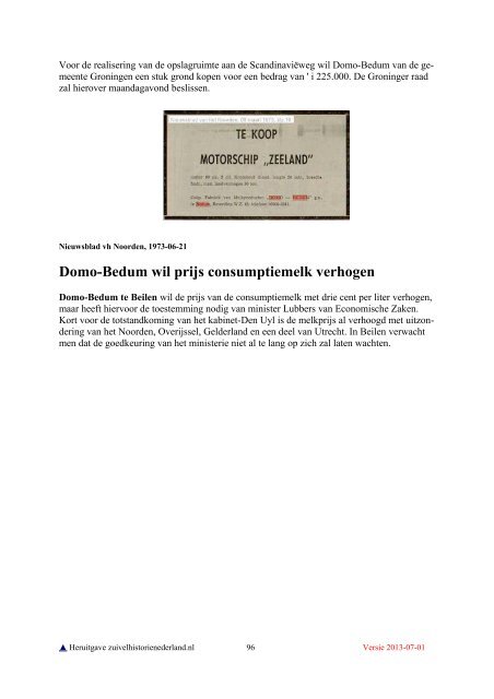 Zuivelindustrie Domo-Bedum 1963-1982 - Zuivelhistorie Nederland