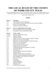 Local Rules of Administration - Webb County