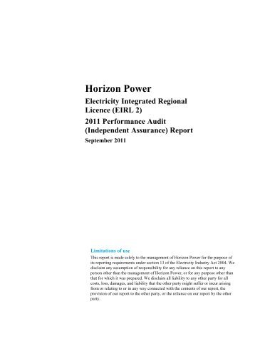 Horizon Power - ERA Economic Regulation Authority of Western ...