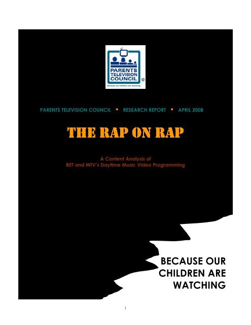 THE RAP ON RAP THE RAP ON RAP - Parents Television Council