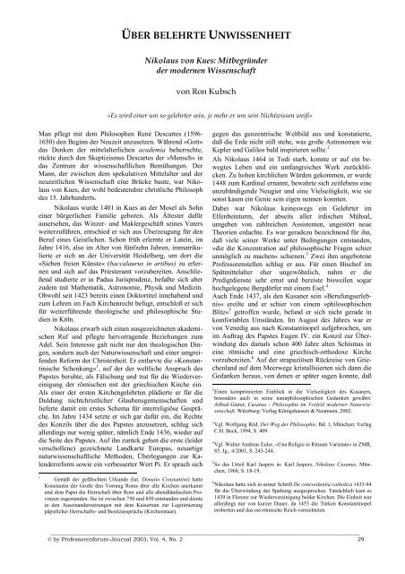 Vol. 1, No. 1 Vol. 4, No. 2 - Professorenforum