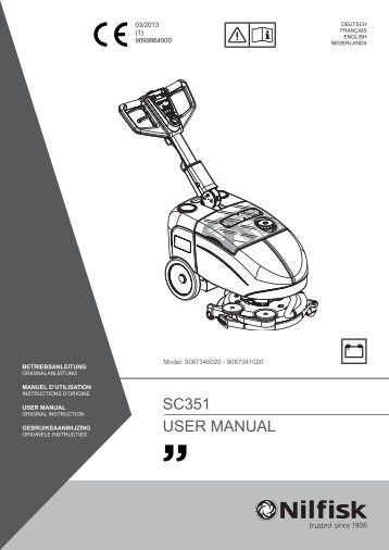 SC351 USER MANUAL - Nilfisk PARTS - Nilfisk-Advance