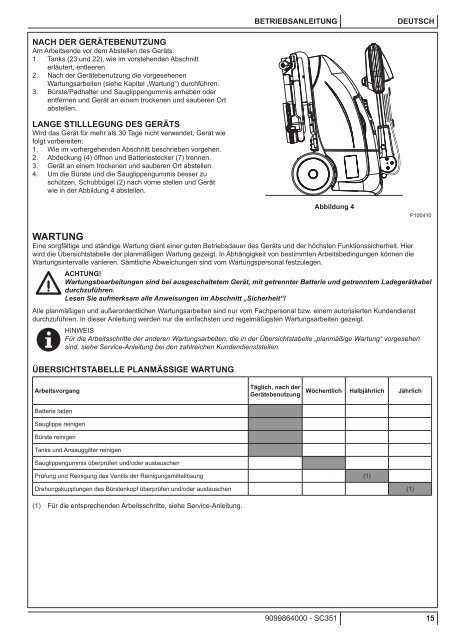 SC351 USER MANUAL - Nilfisk PARTS - Nilfisk-Advance