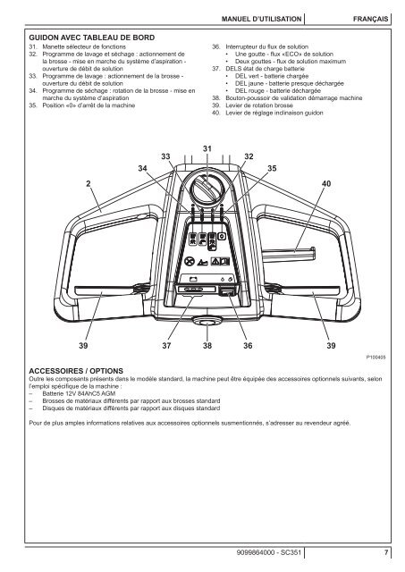 SC351 USER MANUAL - Nilfisk PARTS - Nilfisk-Advance