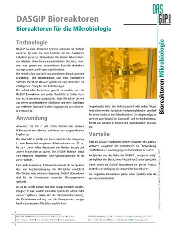 DASGIP Bioreaktoren für die Mikrobiologie (PDF)