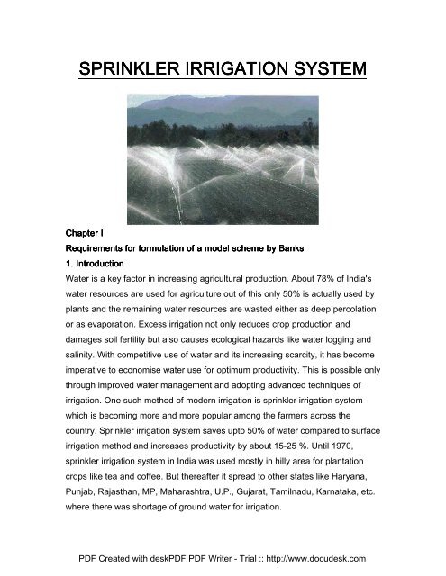 SPRINKLER IRRIGATION SYSTEM - Share4Dev.info
