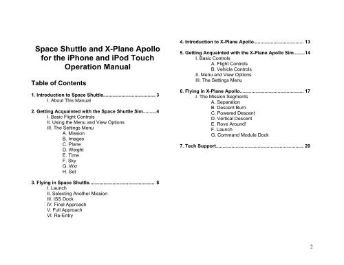 Space Shuttle and Apollo manual - X-Plane.com