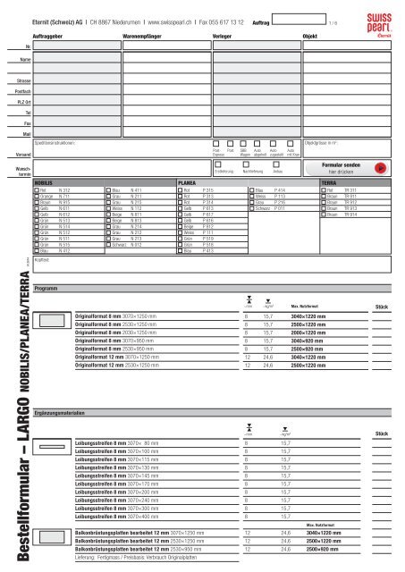 B estellform ular – LARGO - Eternit