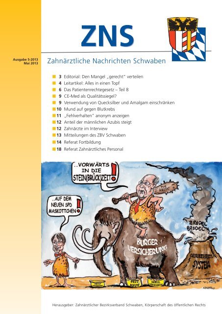 ZNS Ausgabe 5/2013 ist online - ZahnÃƒÂ¤rztlicher Bezirksverband ...