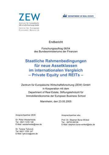 Staatliche Rahmenbedingungen für neue Assetklassen im - Index of