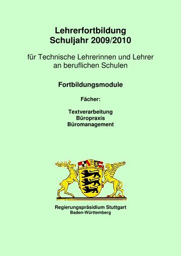 Lehrerfortbildung Schuljahr 2009/2010 - Schule und Bildung