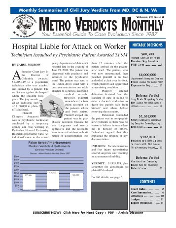 METRO VERDICTS MONTHLY - JVRA