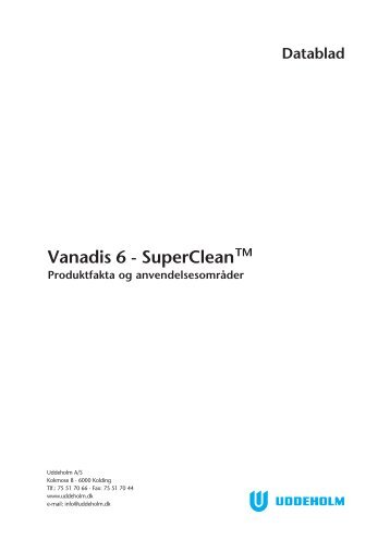 Vanadis 6 - SuperClean - Uddeholm A/S