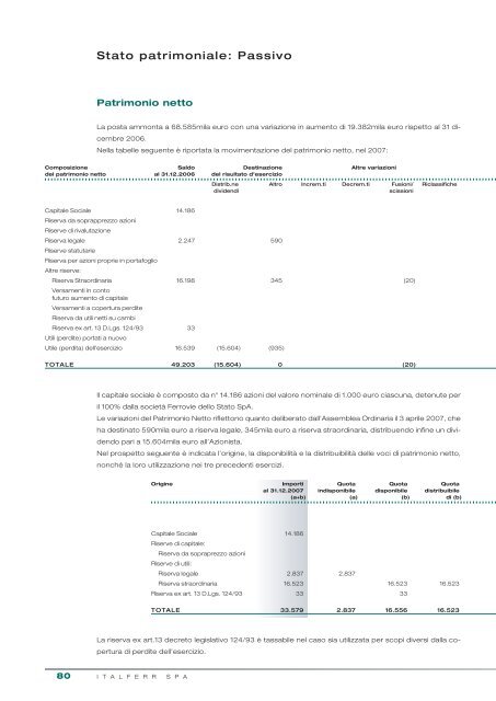 Bilancio di esercizio Bilancio di esercizio - Trenitalia