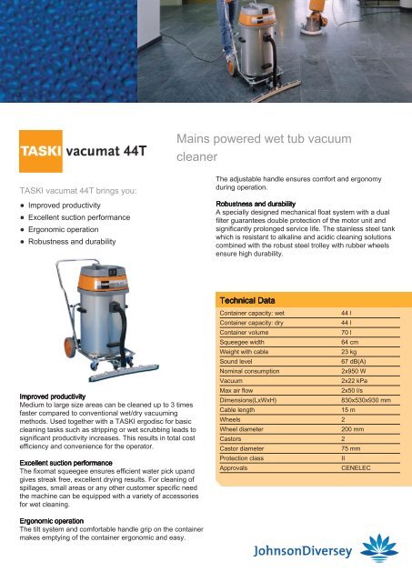 Mains powered wet tub vacuum cleaner - Imimg